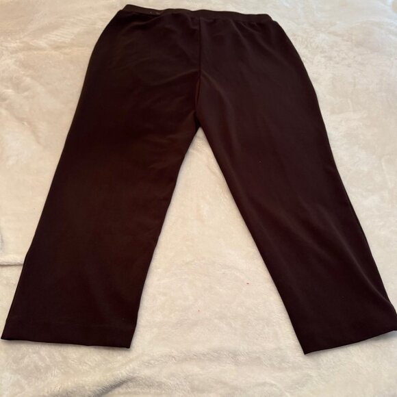 Catherines Dark Brown Crepe Knit Pull On Slacks Size 1XWP (18/20) NWT - Picture 4 of 15